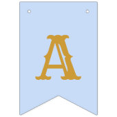 Bannière À Fanions 50e anniversaire 1972 Blue Gold Nom Chic (Troisième drapeau)