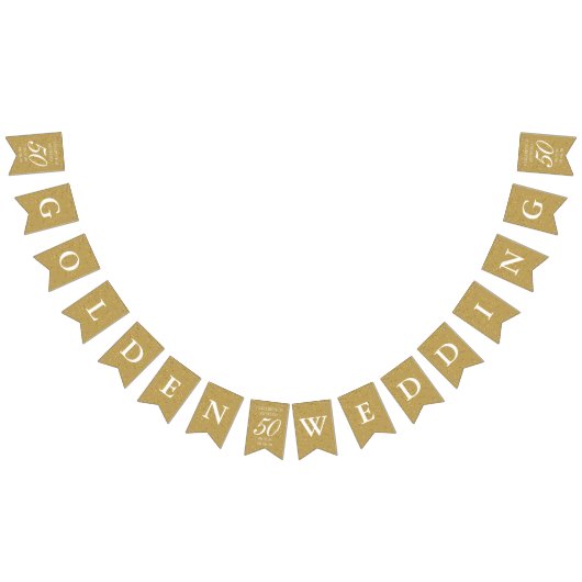Bannière À Fanions 50e anniversaire de Mariage Gold Dust Confetti (Tout)
