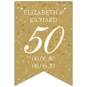 Bannière À Fanions 50e anniversaire de Mariage Gold Dust Confetti (Premier drapeau)