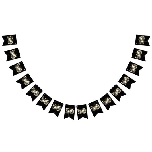 Bannière À Fanions 50e Sparklers sur Noir (Tout)