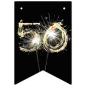 Bannière À Fanions 50e Sparklers sur Noir (Premier drapeau)