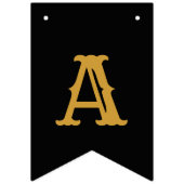 Bannière À Fanions 50th Birthday 1972 Black Gold Ajouter Nom Retro (Troisième drapeau)