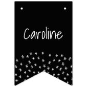 Bannière À Fanions 60 et main scintillante tirée noir et blanc (Premier drapeau)