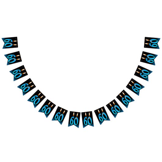 Bannière À Fanions 60e anniversaire bougies avec globes oculaires (Tout)