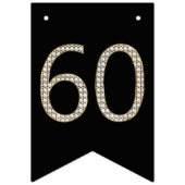 Bannière À Fanions 60e anniversaire du Mariage de diamant noir et or (Deuxième drapeau)