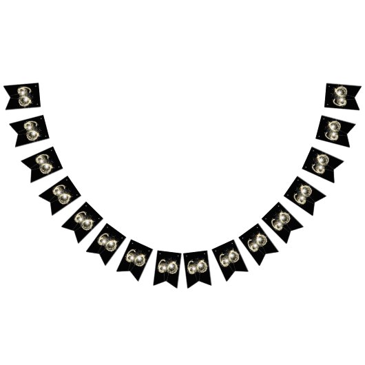 Bannière À Fanions 60ème Fête Sparklers Sur Noir (Tout)