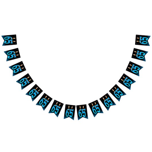 Bannière À Fanions 65e anniversaire bougies avec globes oculaires (Tout)