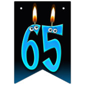 Bannière À Fanions 65e anniversaire bougies avec globes oculaires (Deuxième drapeau)