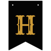 Bannière À Fanions 70th Birthday 1952 Black Gold Ajouter Nom Retro (Deuxième drapeau)