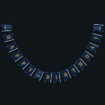 Bannière À Fanions 70th Birthday 1952 Blue Gold Ajouter le nom Retro<br><div class="desc">Conception de bunting en papier classique personnalisée pour cette fête d'anniversaire. Plus de cadeaux et de fournitures de fête disponibles avec le design "légendaire" dans le magasin.</div>