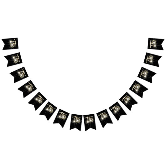 Bannière À Fanions 75e anniversaire ou fête d'anniversaire (Tout)