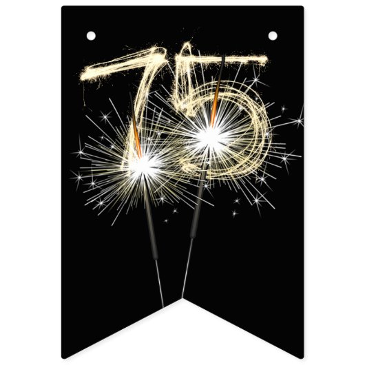 Bannière À Fanions 75e anniversaire ou fête d'anniversaire (Deuxième drapeau)