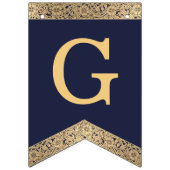 Bannière À Fanions 7 Lettres Bleu Or Dieu béni Baptême Communion (Deuxième drapeau)