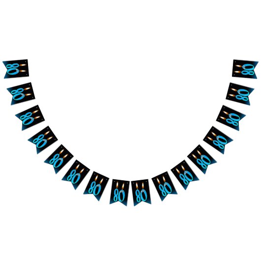Bannière À Fanions 80e anniversaire bougies avec globes oculaires (Tout)