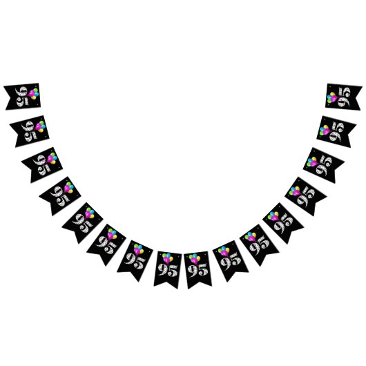 Bannière À Fanions 95e anniversaire ballons de fête (Tout)