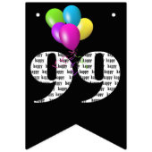 Bannière À Fanions 99e anniversaire ballons (Premier drapeau)
