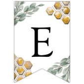 Bannière À Fanions Abeille d'or et Eucalyptus Texte personnalisé (Deuxième drapeau)