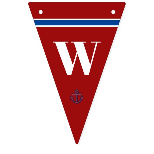 Bannière À Fanions Accueil Papa Classique Ancre Nautique Bandes (Premier drapeau)