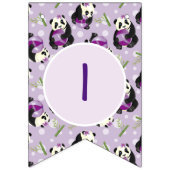 Bannière À Fanions Adorable Baby shower Ours Lilac Panda (Deuxième drapeau)