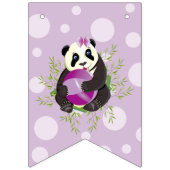 Bannière À Fanions Adorable Baby shower Ours Lilac Panda (Premier drapeau)