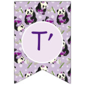 Bannière À Fanions Adorable Baby shower Ours Lilac Panda (Troisième drapeau)