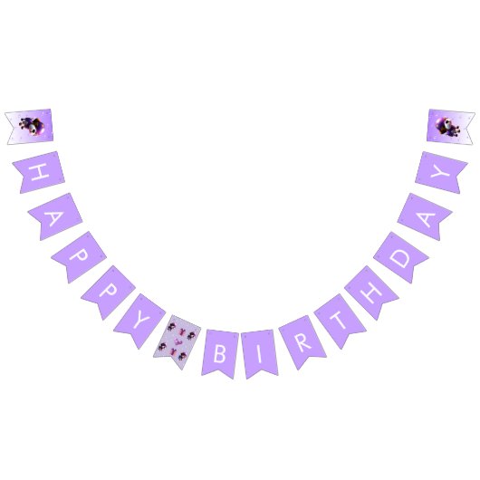 Bannière À Fanions Adorable mignonne chien Joyeux fête d'anniversaire (Tout)