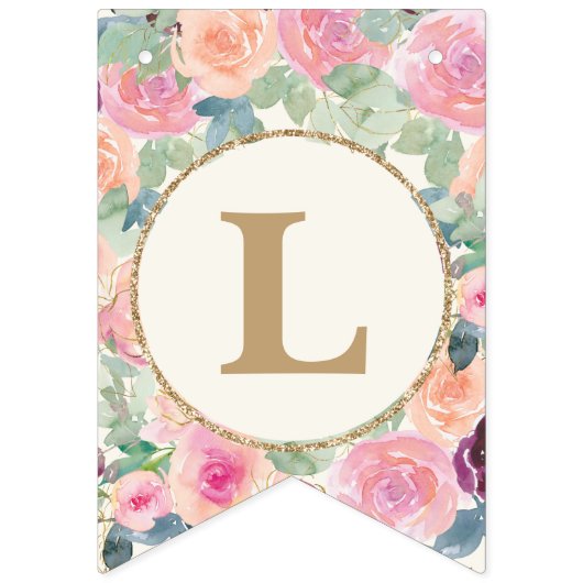 Bannière À Fanions Aimez-vous pour toujours Mariage rose pâle Sage ve (Premier drapeau)