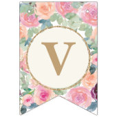 Bannière À Fanions Aimez-vous pour toujours Mariage rose pâle Sage ve (Troisième drapeau)