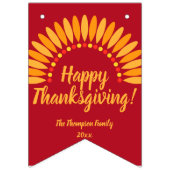 Bannière À Fanions Ajouter le nom Année Bon thanksgiving jaune rouge (Deuxième drapeau)