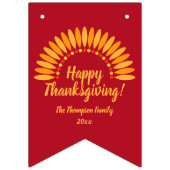 Bannière À Fanions Ajouter le nom Année Bon thanksgiving jaune rouge (Premier drapeau)