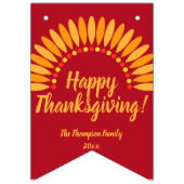 Bannière À Fanions Ajouter le nom Année Bon thanksgiving jaune rouge (Troisième drapeau)