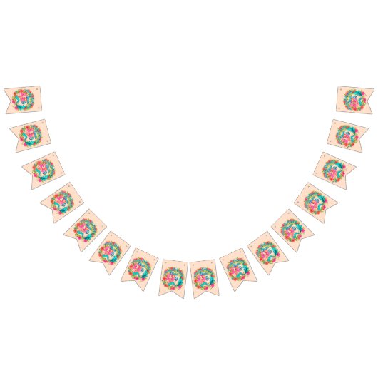 Bannière À Fanions Ajouter un nom Age Rose Sirène Blue Tail Anniversa (Tout)