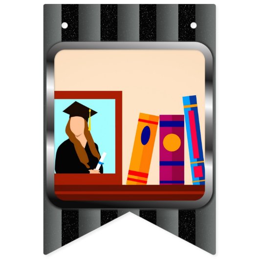 Bannière À Fanions Ajoutez vos photos Graduation Party Celebrate Grad (Deuxième drapeau)