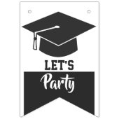 Bannière À Fanions Ajoutez vos photos Graduation Party Celebrate Grad (Troisième drapeau)