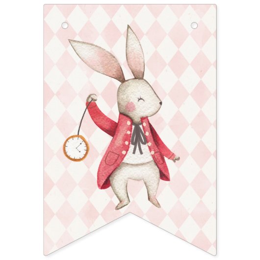 Bannière À Fanions Alice Aventures dans Woderland Anniversaire Tea Pa (Premier drapeau)