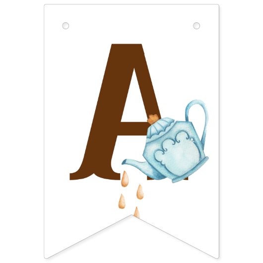 Bannière À Fanions Alice Aventures dans Woderland Anniversaire Tea Pa (Troisième drapeau)