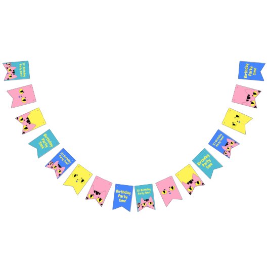 Bannière À Fanions Alien Pocket Cat Pink Cartoon Kitten (Tout)