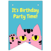 Bannière À Fanions Alien Pocket Cat Pink Cartoon Kitten (Premier drapeau)