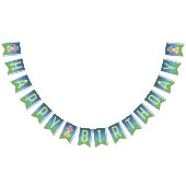 Bannière À Fanions Alien rose OVNI Joyeux anniversaire (Tout)