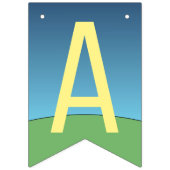 Bannière À Fanions Alien rose OVNI Joyeux anniversaire (Troisième drapeau)