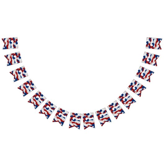 Bannière À Fanions American Camo Juillet 4 Parties scintillant (Tout)