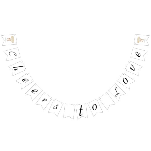 Bannière À Fanions Amour de mariage avec perles et Prosecco (Tout)