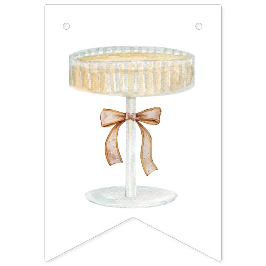 Bannière À Fanions Amour de mariage avec perles et Prosecco (Premier drapeau)