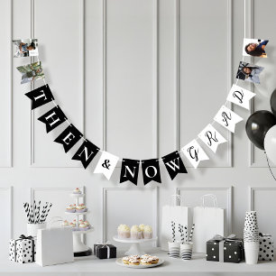 Bannière À Fanions Amusez-vous Alors & Maintenant Grad Photo Collage 