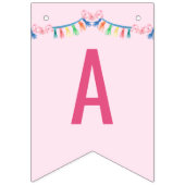 Bannière À Fanions Amusez-vous au Llama - Pink Llama Party (Deuxième drapeau)