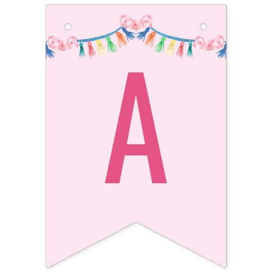 Bannière À Fanions Amusez-vous au Llama - Pink Llama Party (Deuxième drapeau)