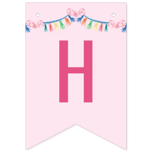 Bannière À Fanions Amusez-vous au Llama - Pink Llama Party (Premier drapeau)