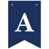 Bannière À Fanions Ancré en amour Nautique Bleu Ancre Mariage (Premier drapeau)