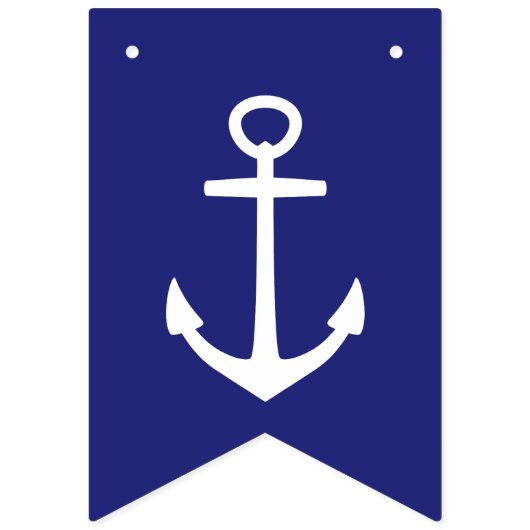 Bannière À Fanions Ancres et étoiles rouges blanches et bleues (Deuxième drapeau)