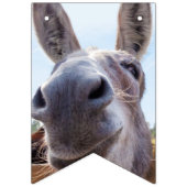 Bannière À Fanions Âne souriant gris comique (Troisième drapeau)